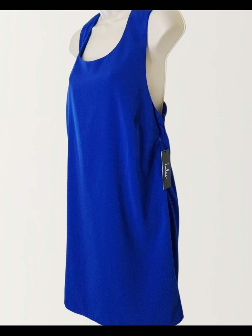 Lulus Women's Royal Blue Open Back Shift Mini Dress Size L - Picture 7 of 10